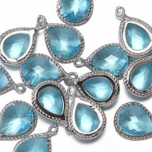 Aquamarine Glass Pendant . Polished Original..