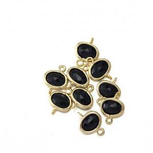 Onyx Glass Connector. 16k Polished Gold Plated / 2..