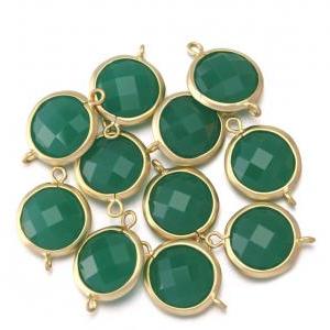 Palace Green Stone Connector . 16k Matte Gold..