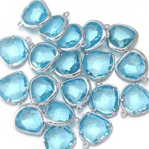 Aquamarine Glass Pendant . Polished Original..